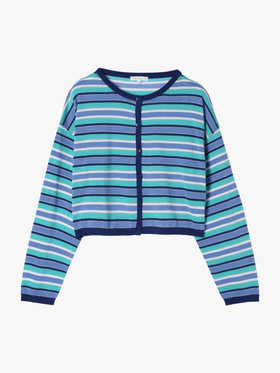 To b. by agnès b. 【Outlet】マルチストライプカーディガン ブルー