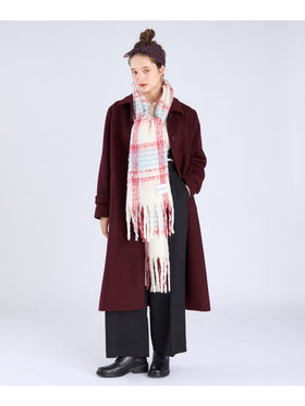 To b. by agnès b. チェック マフラー レッド