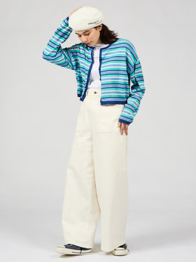 To b. by agnès b. 【Outlet】マルチストライプカーディガン ブルー