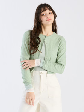 To b. by agnès b. 【Outlet】スパングルニットカーディガン グリーン系その他