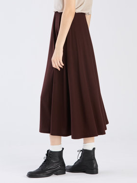 FEMME ウィメンズ 【Outlet】コットン ロング フレアスカート "Milaine" ダークブラウン