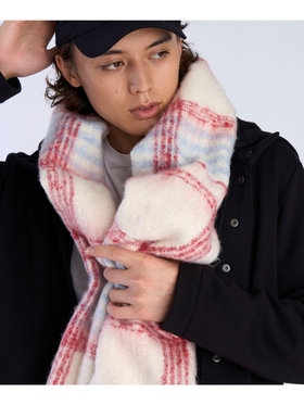 To b. by agnès b. チェック マフラー レッド