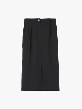 To b. by agnès b. 【Outlet】ワーステッドポリエステルカーゴスカート ブラック