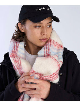 To b. by agnès b. チェック マフラー レッド