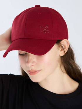 To b. by agnès b. ”To b.”ロゴ刺繍 キャップ レッド