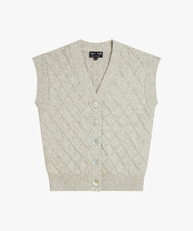 FEMME ウィメンズ ダイヤモンドモチーフ ノースリーブ ジレ グレー系その他