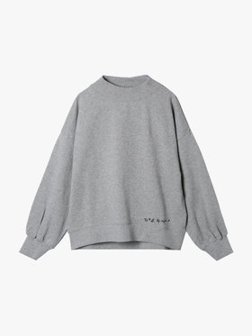 To b. by agnès b. WEB限定 ロゴ コットン ボリュームスリーブ スウェットプルオーバー グレー
