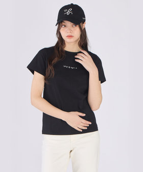 To b. by agnès b. ミニロゴ コットン 半袖 Tシャツ ブラック