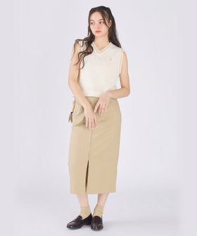 To b. by agnès b. スター 刺繍 ミックス ヤーン ニット ベスト ホワイト