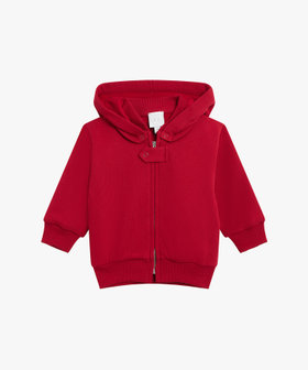ENFANT ベビー ベビー “b.b." バックロゴ コットン ジップアップ ブルゾン "Douillet" レッド