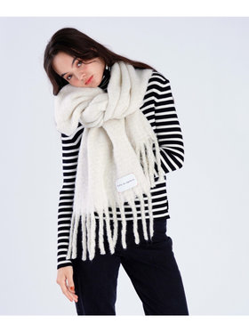 To b. by agnès b. 【Outlet】ラメ マフラー ホワイト