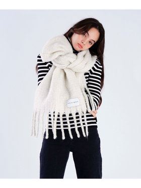 To b. by agnès b. 【Outlet】ラメ マフラー ホワイト