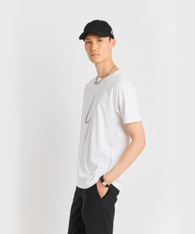 HOMME メンズ メンズ アイコニック プリント コットン 半袖 Tシャツ "Point d'Ironie" ホワイト