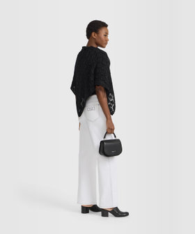 FEMME ウィメンズ かぎ編み コットン トライアングル スカーフ "Marjolaine" ブラック