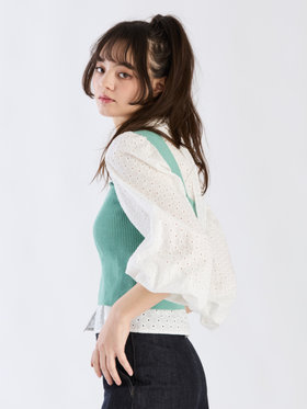 To b. by agnès b. 【Outlet】コットンリブタンクトップ グリーン系その他
