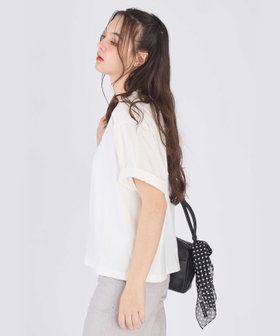 To b. by agnès b. ロゴ パフプリント コットン 半袖 Tシャツ ホワイト