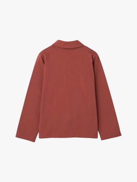 FEMME ウィメンズ コットン ジャージー 長袖 ジャケット "Mandarin" ブラウン系その他