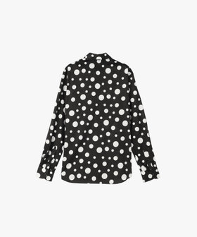 HOMME メンズ メンズ ドット コットン 長袖 シャツ "Jimi" ブラック