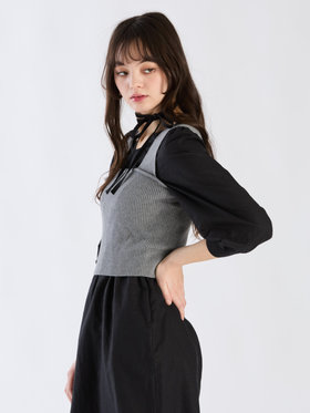 To b. by agnès b. 【Outlet】コットンリブタンクトップ グレー