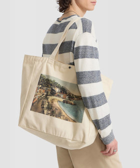 FEMME ウィメンズ フォトプリント コットン キャンバス トートバッグ "Nice" ホワイト