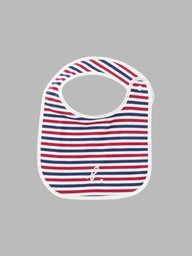 ENFANT ベビー ベビー "b."ロゴ 刺繍 トリコロールボーダー コットン スタイ ネイビー