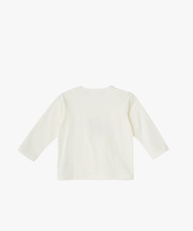 ENFANT ベビー ベビー ロゴ アイコニック プリント コットン 長袖 Tシャツ "Lezard" ホワイト