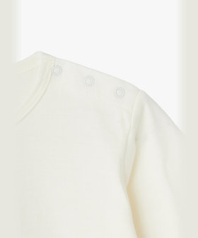 ENFANT ベビー ベビー ロゴ アイコニック プリント コットン 長袖 Tシャツ "Lezard" ホワイト