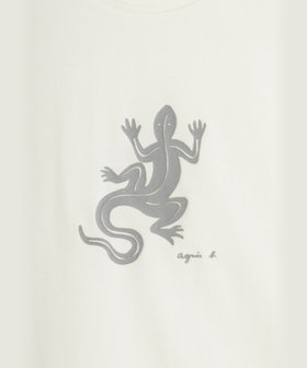 ENFANT ベビー ベビー ロゴ アイコニック プリント コットン 長袖 Tシャツ "Lezard" ホワイト