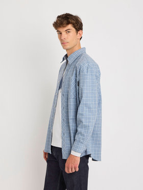HOMME メンズ メンズ コットン 長袖 シャツ ”Masen” ネイビー