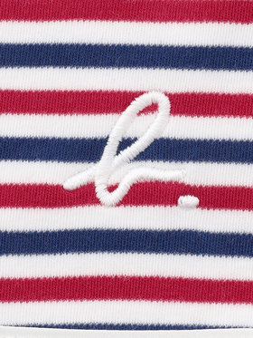 ENFANT ベビー ベビー "b."ロゴ 刺繍 トリコロールボーダー コットン スタイ ネイビー