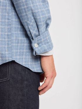 HOMME メンズ メンズ コットン 長袖 シャツ ”Masen” ネイビー