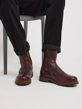 HOMME メンズ メンズ レザー ブーツ ”Indiana” レッド系その他