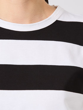 FEMME ウィメンズ 太ボーダー コットン 半袖Tシャツ "Brando" ホワイト×ブラック
