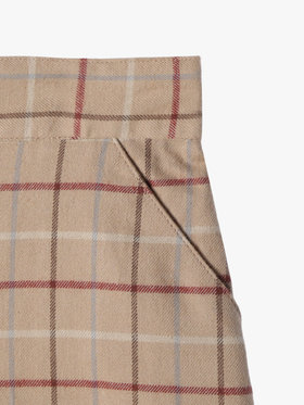 ENFANT ガールズ 【Outlet】キッズ チェック コットン ショート キュロット ベージュ