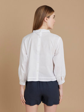 FEMME ウィメンズ 【Outlet】AM06 HAUT ノーカラーブラウス ホワイト