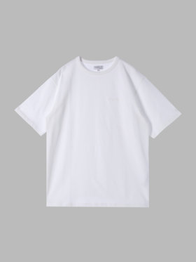 HOMME メンズ メンズ ロゴ コットン 半袖 Tシャツ "CHRIS" ホワイト