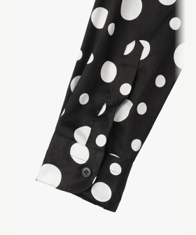 HOMME メンズ メンズ ドット コットン 長袖 シャツ "Jimi" ブラック