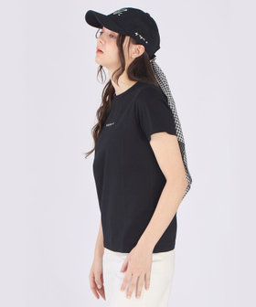 To b. by agnès b. ミニロゴ コットン 半袖 Tシャツ ブラック