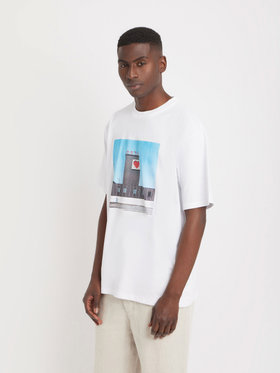 HOMME メンズ メンズ コットン フォトプリント 半袖 アーティストTシャツ ”Francois Prost” ホワイト