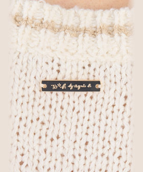 To b. by agnès b. スター 刺繍 ミックス ヤーン ニット ベスト ホワイト