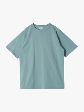 HOMME メンズ ロゴ コットン 半袖 Tシャツ "CHRIS" ライトグリーン