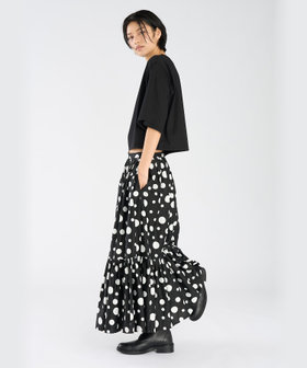 FEMME ウィメンズ ロゴ コットン 5分袖 Tシャツ "Yoko" ブラック