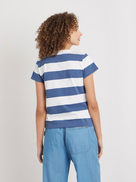 FEMME ウィメンズ 太ボーダー コットン 半袖Tシャツ "Brando" ホワイト系その他