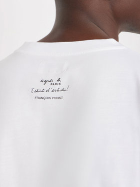 HOMME メンズ メンズ コットン フォトプリント 半袖 アーティストTシャツ ”Francois Prost” ホワイト