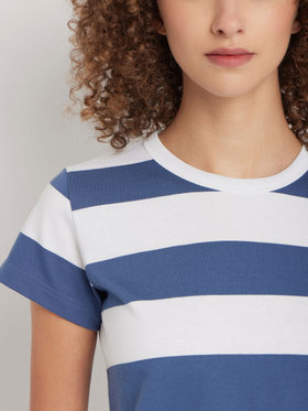 FEMME ウィメンズ 太ボーダー コットン 半袖Tシャツ "Brando" ホワイト系その他