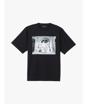 FEMME ウィメンズ フォトプリント コットン 半袖 Tシャツ ブラック