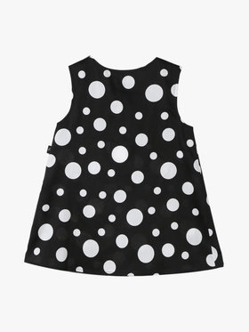 ENFANT ベビー ベビー ドット コットン ノースリーブ ワンピース "Barbie" ブラック