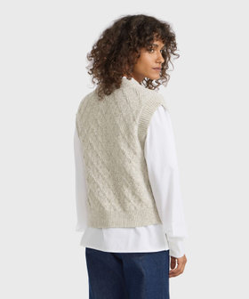 FEMME ウィメンズ ダイヤモンドモチーフ ノースリーブ ジレ グレー系その他
