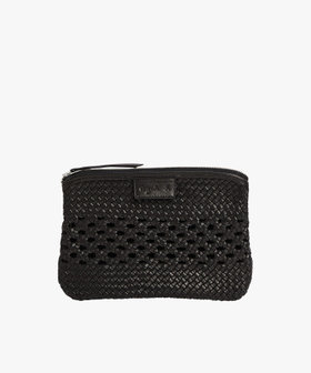 FEMME ウィメンズ ラムレザー 編み込み クラッチバッグ ブラック