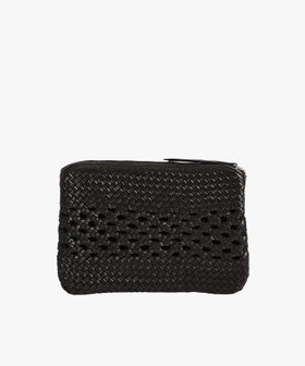 FEMME ウィメンズ ラムレザー 編み込み クラッチバッグ ブラック